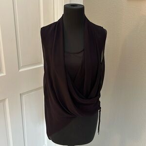 NWT All Saints Draped Asymmetrical Purple Blouse - Size 6
